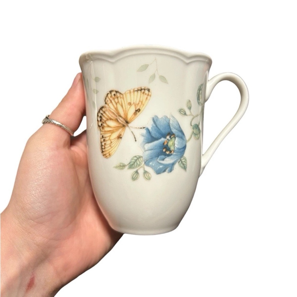 Lenox Butterfly Botanical Mug Set Of 4-Monarch Fritillary Orange Sulphur - Picture 5 of 11